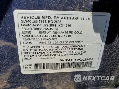 Zdjęcie 12 z 12 samochodu: 2019 AUDI SQ5 PREMIUM PLUS VIN:WA1B4AFY9K2029403 - miniatura