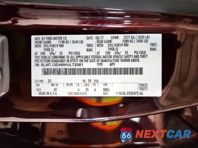Zdjęcie 13 z 13 samochodu: 2017 LINCOLN MKC RESERVE VIN:5LMTJ3DH8HUL72081 - miniatura