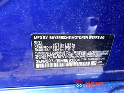 Zdjęcie 12 z 12 samochodu: 2021 BMW 330XI VIN:3MW5R7J09M8B93504 - miniatura