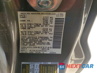Zdjęcie 12 z 12 samochodu: 2023 NISSAN FRONTIER S VIN:1N6ED1CL3PN625749 - miniatura