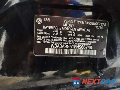 Zdjęcie 12 z 12 samochodu: 2015 BMW 335 I VIN:WBA3A9G51FNS66748 - miniatura