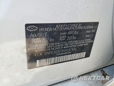 Zdjęcie 12 z 12 samochodu: 2017 HYUNDAI SONATA SPORT VIN:5NPE34AF3HH587476 - miniatura
