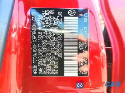 Zdjęcie 12 z 12 samochodu: 2007 TOYOTA YARIS BASE VIN:JTDBT923371145811 - miniatura