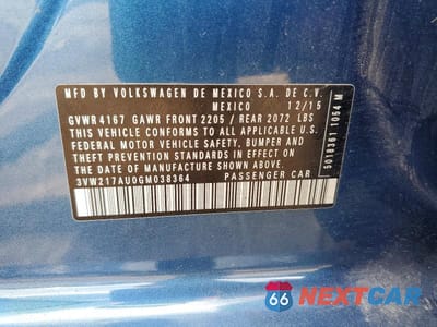 Zdjęcie 12 z 12 samochodu: 2016 VOLKSWAGEN GOLF S VIN:3VW217AU0GM038364 - miniatura