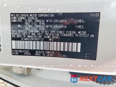 Zdjęcie 14 z 14 samochodu: 2023 LEXUS NX 350H VIN:JTJAKCEZ6P5007133 - miniatura