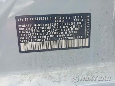 Zdjęcie 12 z 12 samochodu: 2025 VOLKSWAGEN JETTA SPORT VIN:3VWBX7BU0SM032358 - miniatura