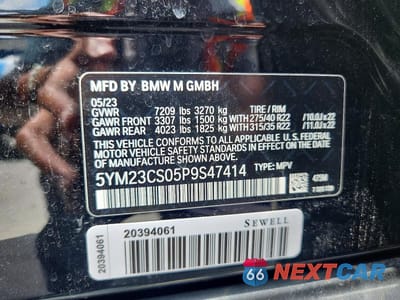 Zdjęcie 14 z 14 samochodu: 2023 BMW XM VIN:5YM23CS05P9S47414 - miniatura
