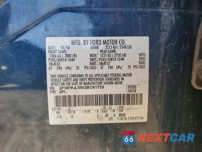 Zdjęcie 13 z 13 samochodu: 2016 FORD EDGE SEL VIN:2FMPK4J95GBC61755 - miniatura