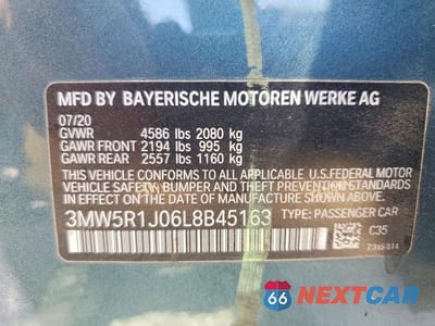 Zdjęcie 12 z 12 samochodu: 2020 BMW 330I VIN:3MW5R1J06L8B45163 - miniatura