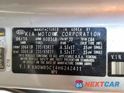 Zdjęcie 13 z 13 samochodu: 2017 KIA SEDONA LX VIN:KNDMB5C14H6242411 - miniatura