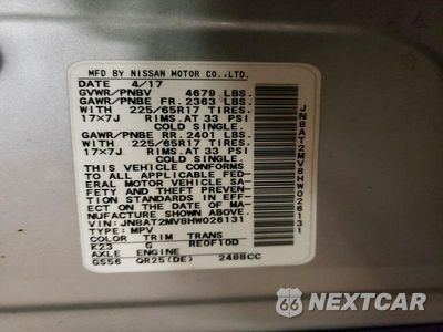 Zdjęcie 13 z 13 samochodu: 2017 NISSAN ROGUE SV VIN:JN8AT2MV8HW026131 - miniatura