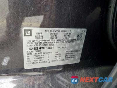 Zdjęcie 13 z 13 samochodu: 2017 CHEVROLET TAHOE VIN:1GNSKBKC7HR194904 - miniatura