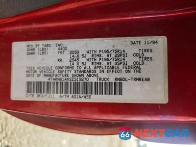 Zdjęcie 13 z 13 samochodu: 1995 TOYOTA PICKUP BASE VIN:4TARN81AXSZ319270 - miniatura