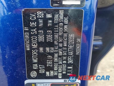 Zdjęcie 12 z 12 samochodu: 2017 KIA FORTE LX VIN:3KPFL4A77HE126556 - miniatura