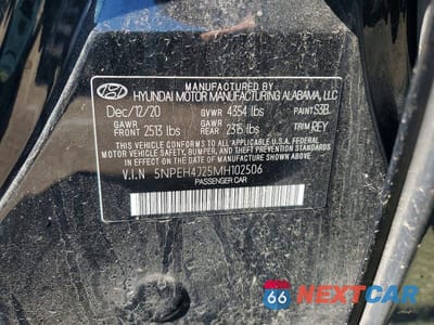 Zdjęcie 12 z 12 samochodu: 2021 HYUNDAI SONATA LIMITED VIN:5NPEH4J25MH102506 - miniatura