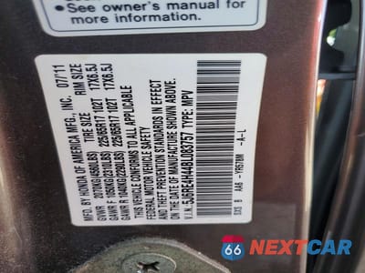 Zdjęcie 14 z 14 samochodu: 2011 HONDA CR-V SE VIN:5J6RE4H44BL083757 - miniatura
