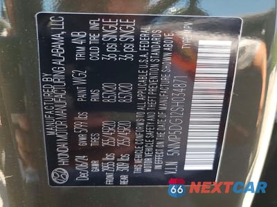 Zdjęcie 13 z 13 samochodu: 2025 HYUNDAI SANTA FE CALLIGRAPHY VIN:5NMP5DG12SH034871 - miniatura
