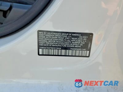 Zdjęcie 12 z 12 samochodu: 2021 VOLKSWAGEN PASSAT S VIN:1VWAA7A37MC013008 - miniatura