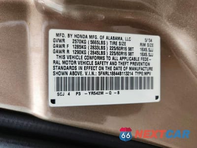 Zdjęcie 13 z 13 samochodu: 2004 HONDA ODYSSEY EX VIN:5FNRL18844B113214 - miniatura