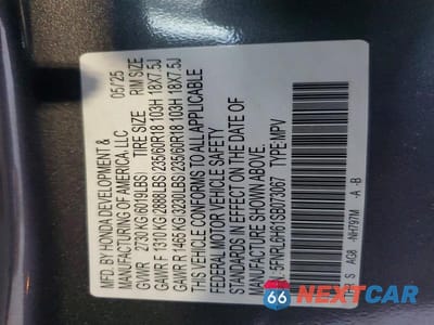 Zdjęcie 14 z 14 samochodu: 2025 HONDA ODYSSEY EXL VIN:5FNRL6H61SB073067 - miniatura