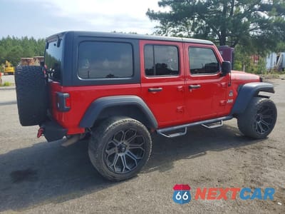 Trzecie zdjęcie samochodu z tyłu: 2019 JEEP WRANGLER UNLIMITED SPORT VIN:1C4HJXDG5KW528214 - miniatura