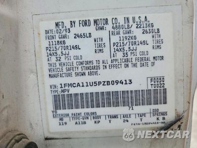 Zdjęcie 13 z 13 samochodu: 1993 FORD AEROSTAR VIN:1FMCA11U5PZB09413 - miniatura