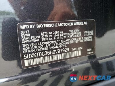 Zdjęcie 13 z 13 samochodu: 2017 BMW X5 XDR40E VIN:5UXKT0C36H0V97929 - miniatura
