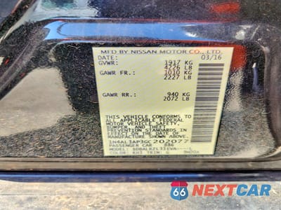 Zdjęcie 13 z 13 samochodu: 2016 NISSAN ALTIMA 2.5 SL VIN:1N4AL3AP3GC202077 - miniatura