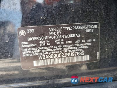 Zdjęcie 12 z 12 samochodu: 2018 BMW 330 I VIN:WBA8B9G52JNU97685 - miniatura