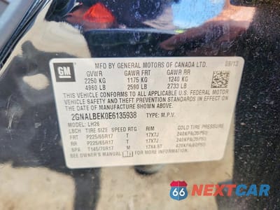 Zdjęcie 13 z 13 samochodu: 2014 CHEVROLET EQUINOX LT VIN:2GNALBEK0E6135938 - miniatura