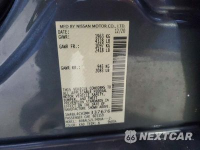 Zdjęcie 12 z 12 samochodu: 2021 NISSAN ALTIMA SR VIN:1N4BL4CV1MN337676 - miniatura