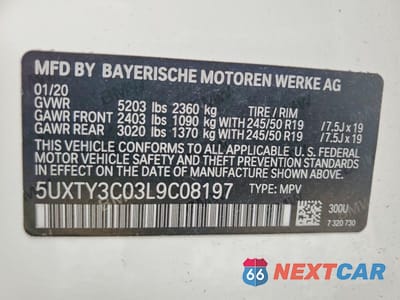 Zdjęcie 13 z 13 samochodu: 2020 BMW X3 SDRIVE30I VIN:5UXTY3C03L9C08197 - miniatura