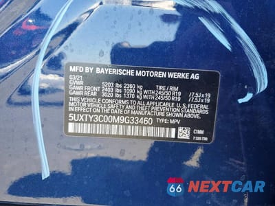 Zdjęcie 14 z 14 samochodu: 2021 BMW X3 SDRIVE30I VIN:5UXTY3C00M9G33460 - miniatura