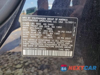 Zdjęcie 13 z 13 samochodu: 2022 VOLKSWAGEN ATLAS CROSS SPORT SE VIN:1V2KE2CA7NC206964 - miniatura