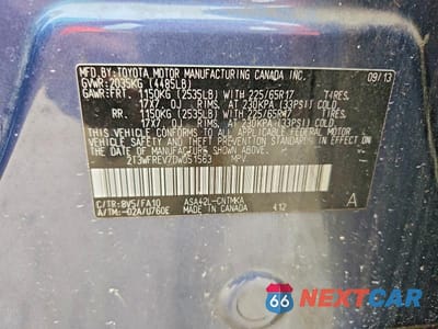 Zdjęcie 13 z 13 samochodu: 2013 TOYOTA RAV4 XLE VIN:2T3WFREV7DW051563 - miniatura