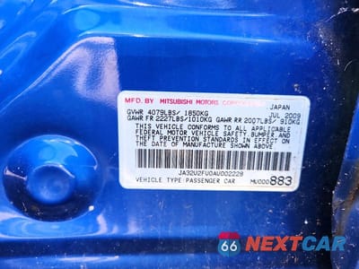 Zdjęcie 12 z 12 samochodu: 2010 MITSUBISHI LANCER VIN:JA32U2FU0AU002228 - miniatura