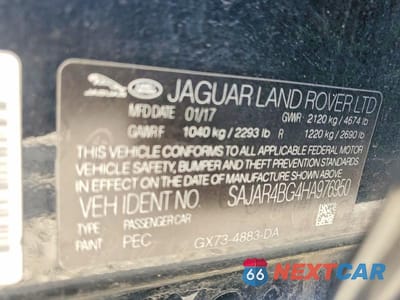 Zdjęcie 12 z 12 samochodu: 2017 JAGUAR XE VIN:SAJAR4BG4HA976950 - miniatura