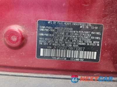 Zdjęcie 13 z 13 samochodu: 2011 SUBARU FORESTER 2.5X PREMIUM VIN:JF2SHADC2BH730817 - miniatura