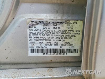 Zdjęcie 12 z 12 samochodu: 2005 NISSAN ALTIMA 2.5 VIN:1N4AL11D65C956159 - miniatura