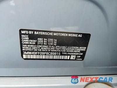 Zdjęcie 12 z 12 samochodu: 2023 BMW M340XI VIN:3MW49FF09P8C89815 - miniatura