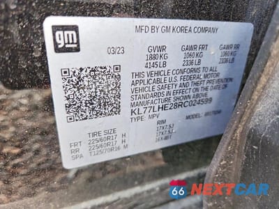 Zdjęcie 13 z 13 samochodu: 2024 CHEVROLET TRAX 1LT VIN:KL77LHE28RC024599 - miniatura