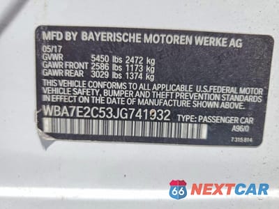 Zdjęcie 12 z 12 samochodu: 2018 BMW 740 I VIN:WBA7E2C53JG741932 - miniatura