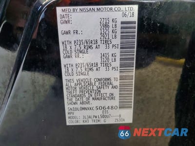 Zdjęcie 13 z 13 samochodu: 2019 INFINITI QX60 PURE VIN:5N1DL0MNXKC506480 - miniatura