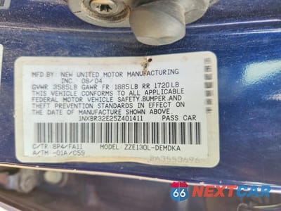 Zdjęcie 12 z 12 samochodu: 2005 TOYOTA COROLLA CE VIN:1NXBR32E25Z401411 - miniatura