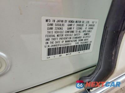 Zdjęcie 12 z 12 samochodu: 2012 ACURA RL VIN:JH4KB2F62CC000013 - miniatura