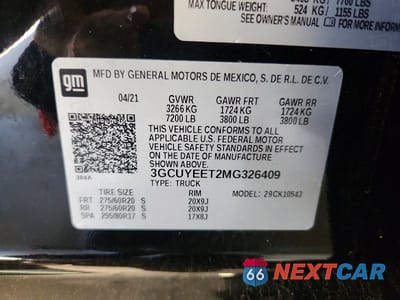 Zdjęcie 12 z 12 samochodu: 2021 CHEVROLET SILVERADO K1500 RST VIN:3GCUYEET2MG326409 - miniatura