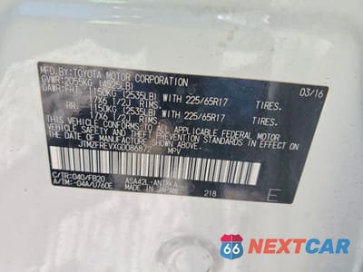 Zdjęcie 12 z 12 samochodu: 2016 TOYOTA RAV4 LE VIN:JTMZFREVXGD086872 - miniatura