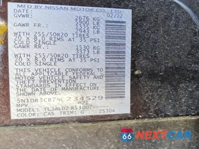 Zdjęcie 13 z 13 samochodu: 2022 NISSAN PATHFINDER SL VIN:5N1DR3CB7NC234529 - miniatura