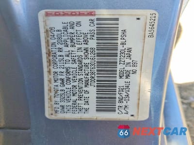 Zdjęcie 12 z 12 samochodu: 2003 TOYOTA CELICA GT VIN:JTDDR38T630161268 - miniatura