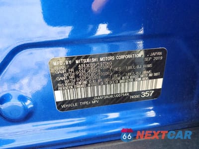 Zdjęcie 13 z 13 samochodu: 2020 MITSUBISHI OUTLANDER SPORT ES VIN:JA4AP3AU4LU007544 - miniatura